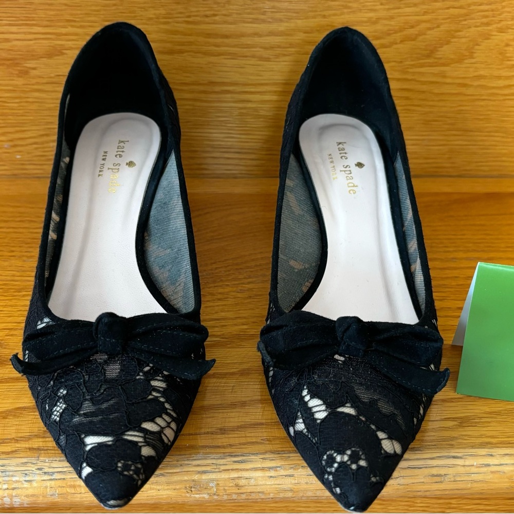 Kate Spade Madelaine Too black lace
& Suede shoe